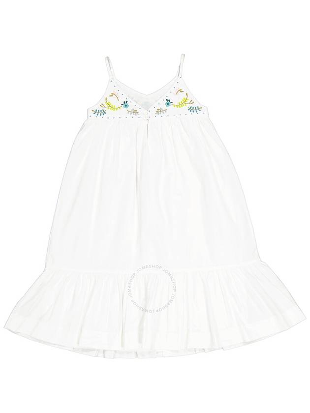 Bonpoint Girls Blanc Lait Anya Floral-Embroidered Cotton Dress, Size 4A - BONPOINT - BALAAN 2