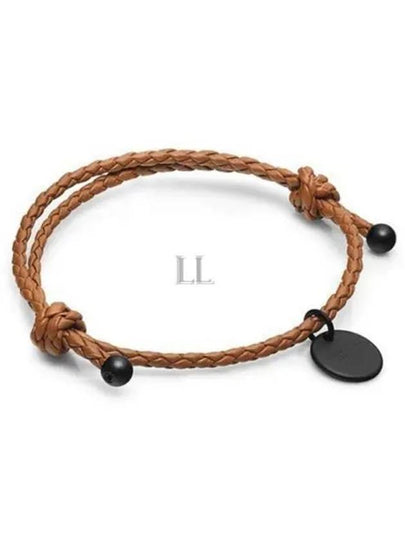 Intrecciato Leather Bracelet Brown - BOTTEGA VENETA - BALAAN 2