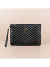 Gold Monogram Matelasse Clutch Bag Black - SAINT LAURENT - BALAAN 2