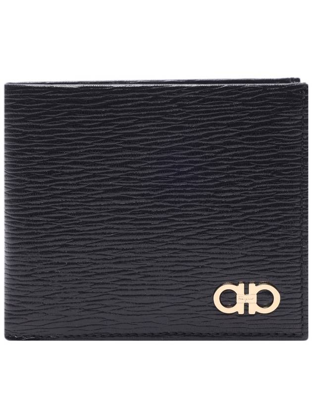 Gancini Half Wallet Black - SALVATORE FERRAGAMO - BALAAN 3