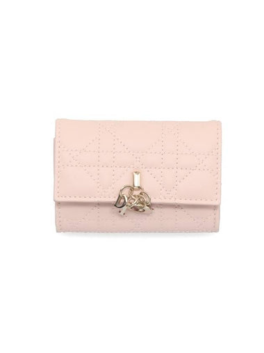 XS Lady Cannage Lambskin Half Wallet Powder Pink - DIOR - BALAAN 1