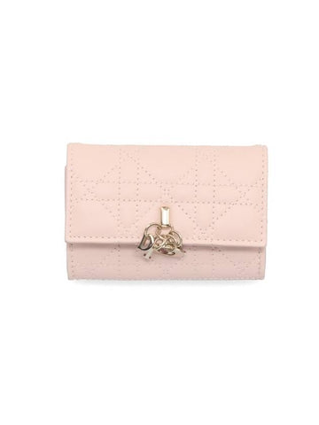 XS Lady Cannage Lambskin Half Wallet Powder Pink - DIOR - BALAAN 1