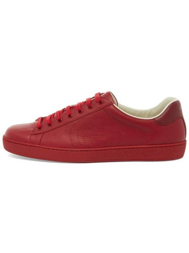 Ace Interlocking G Low Top Sneakers Hibiscus Red - GUCCI - BALAAN 2