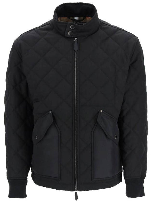 Diamond Quilted Thermoregulated Jacket Black - BURBERRY - BALAAN 1