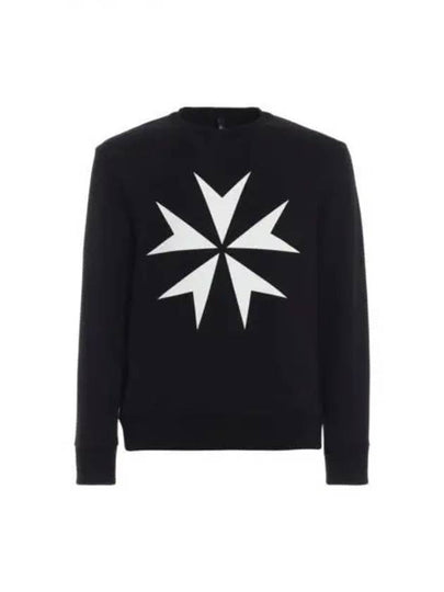 Military Star Sweatshirt Black - NEIL BARRETT - BALAAN 2