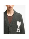 Heart A Logo V neck Cardigan H24UKC025KN0032 - AMI - BALAAN 4