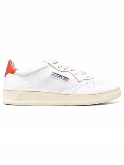 Men's Medalist Low Top Sneakers White Orange - AUTRY - BALAAN 2