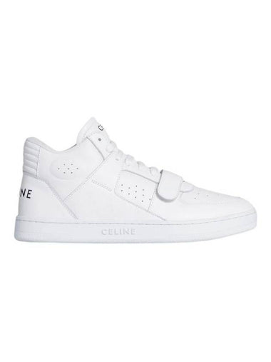 CT02 Trainer Scratch Calfskin High Top Sneaker Optic White - CELINE - BALAAN 1