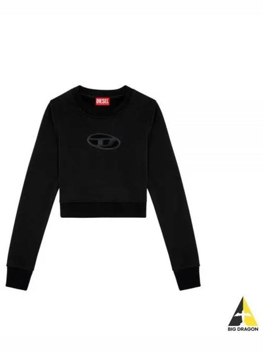 F Slimmy Cutout Logo Crop Sweatshirt Black - DIESEL - BALAAN 2