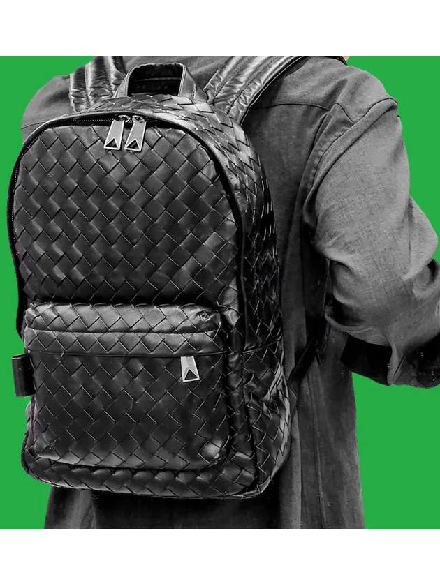 Intrecciato Small Calfskin Backpack Black - BOTTEGA VENETA - BALAAN 2