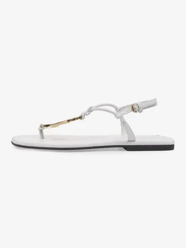 J W ANDERSON Anchor Logo Flat Sandals White ANW38106A15112 - JW ANDERSON - BALAAN 1