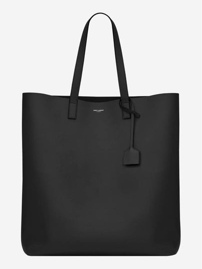 Logo Soft Leather Bold Tote Bag Black - SAINT LAURENT - BALAAN 2