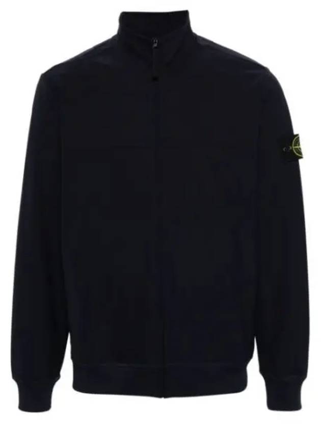 Logo Badge Zipper Comfort Fit Fleece Track Jacket Navy - STONE ISLAND - BALAAN 2