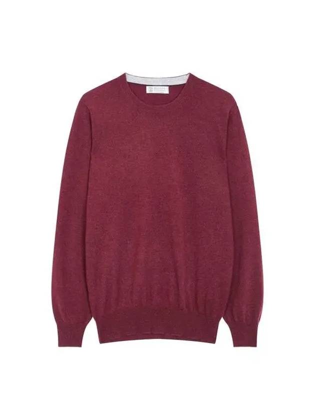 Men s Cashmere Long Sleeve Knit Burgundy 270274 - BRUNELLO CUCINELLI - BALAAN 1