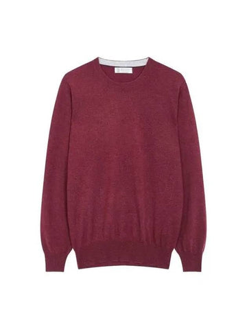 Men s Cashmere Long Sleeve Knit Burgundy 270274 - BRUNELLO CUCINELLI - BALAAN 1