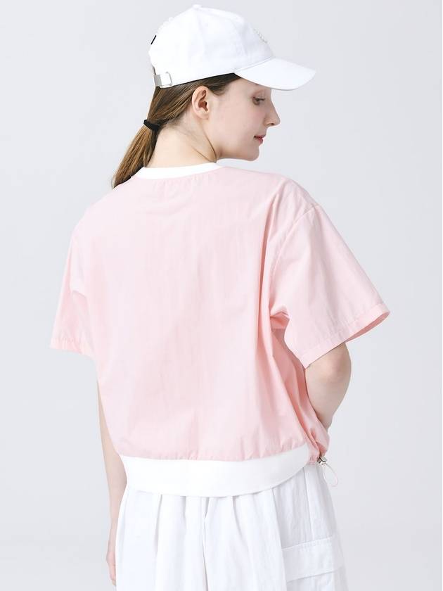 Circle Logo Print Round Short Sleeve Pastel Pink Windbreaker DO3242WB006 - DOYOUKNOWMC GOLF WEAR - BALAAN 3