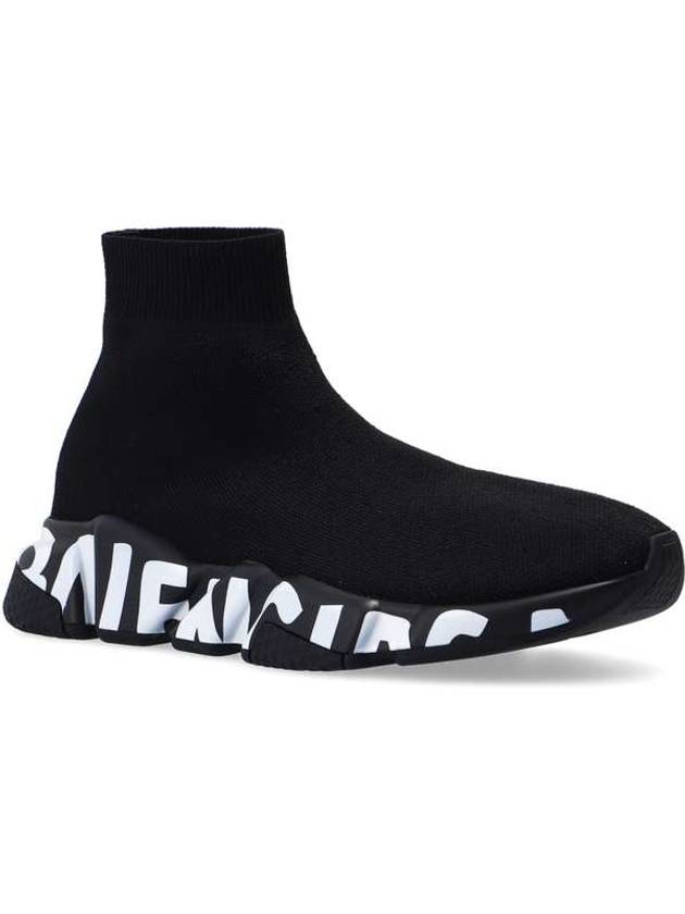 Speedrunner Graffiti Logo Sole High Top Sneakers Black White - BALENCIAGA - BALAAN 5