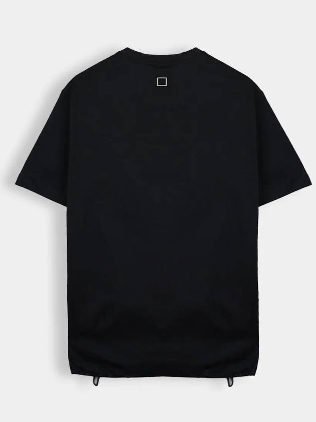 Men's String Cotton Short Sleeve T-Shirt Black - WOOYOUNGMI - BALAAN 4