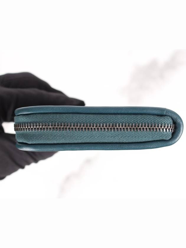 Intrecciato zipper long wallet blue green - BOTTEGA VENETA - BALAAN 7