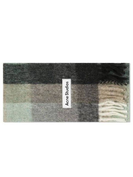 Check Mohair Muffler Green Grey Black - ACNE STUDIOS - BALAAN 2