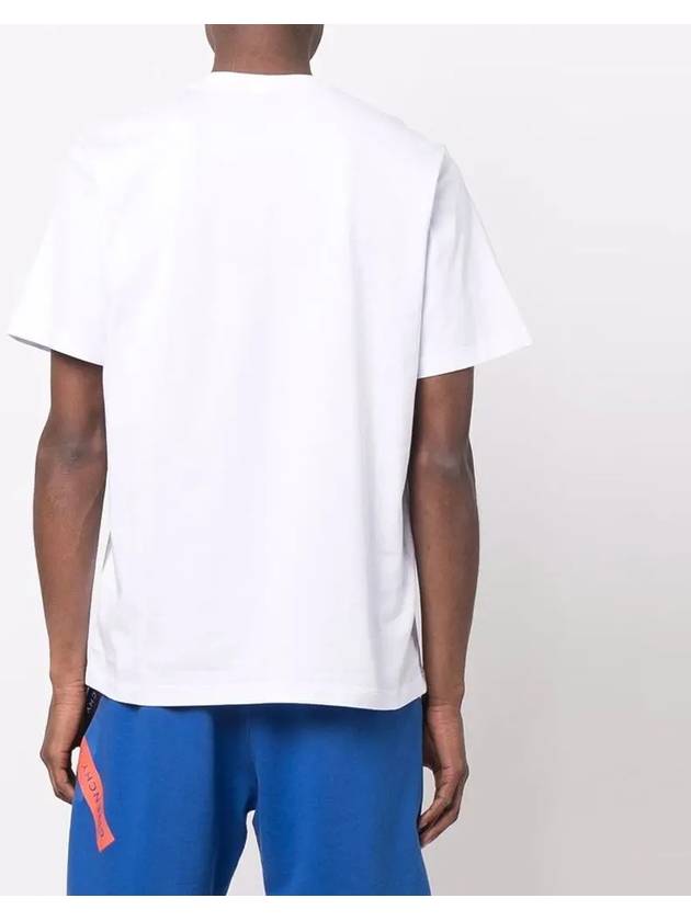 Milano Brushed Logo Print Short Sleeve T-Shirt White - MSGM - BALAAN 5