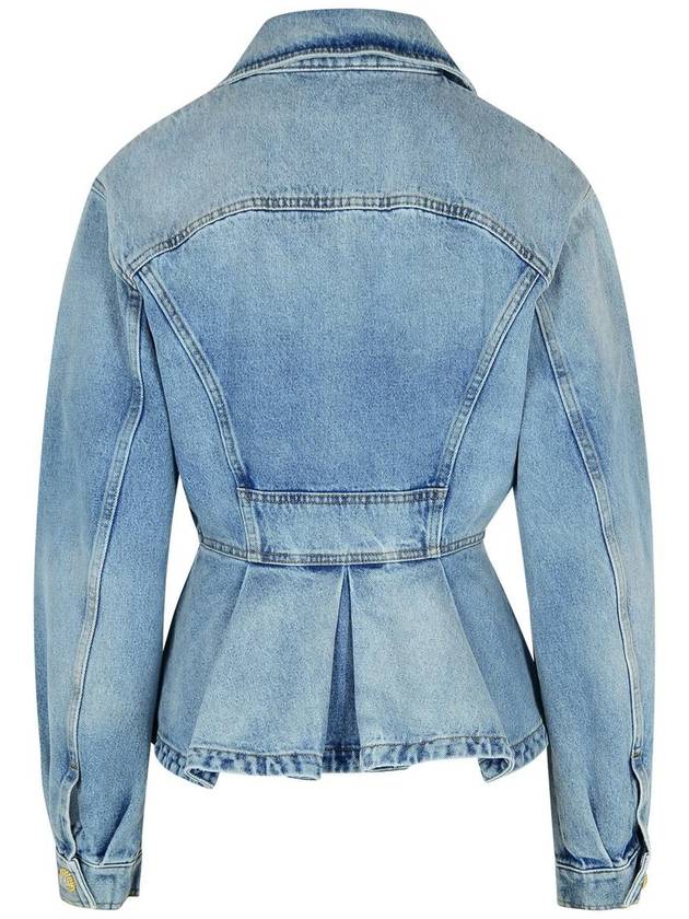 peplum denim jacket blue - BALMAIN - BALAAN 4