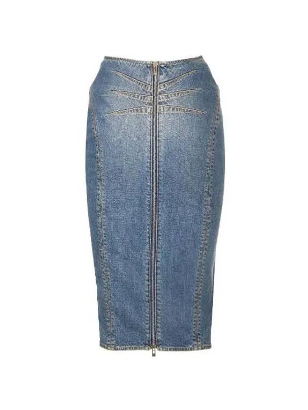 Short Skirt AA9J04975T536 525 BLEU VINTAGE - ALAIA - BALAAN 3