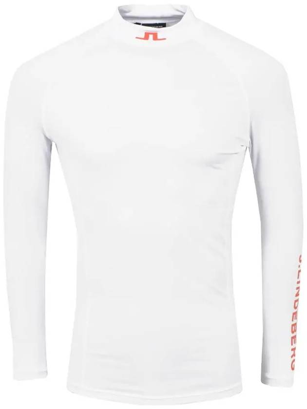 Golfwear Aello Logo Turtleneck Long Sleeve T-Shirt White - J.LINDEBERG - BALAAN 3