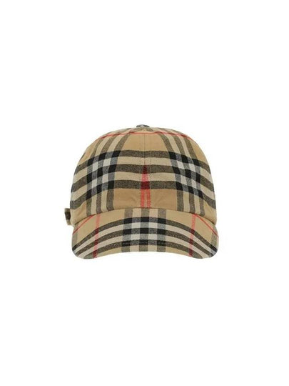 Check Cotton Ball Cap Beige - BURBERRY - BALAAN 2