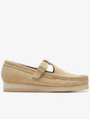 Wallabee T-Bar Maple Suede Loafers Beige - CLARKS - BALAAN 3