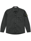 Old Treatment Garment Dyed Overshirt Jacket Charcoal - STONE ISLAND - BALAAN 3