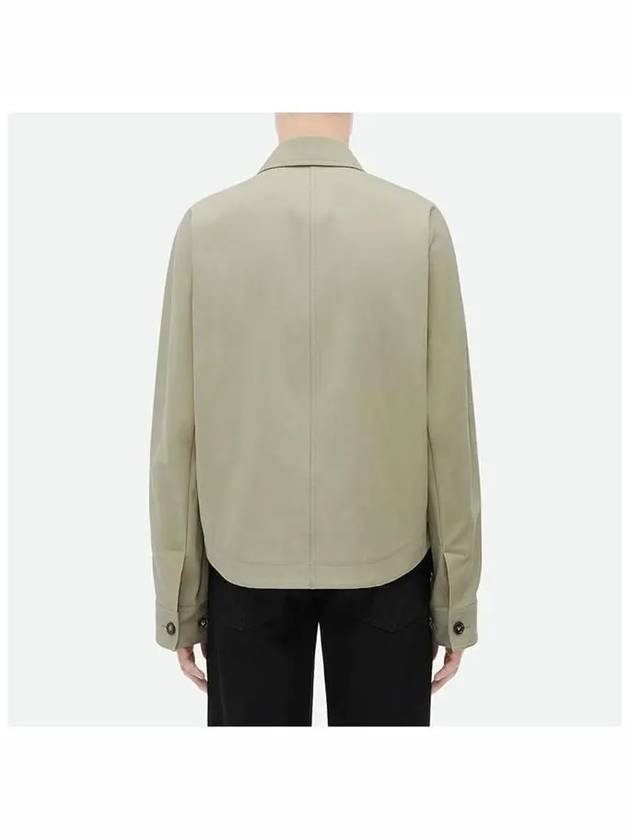 Relax Fit Button Cotton Twill Jacket Beige - BOTTEGA VENETA - BALAAN 3