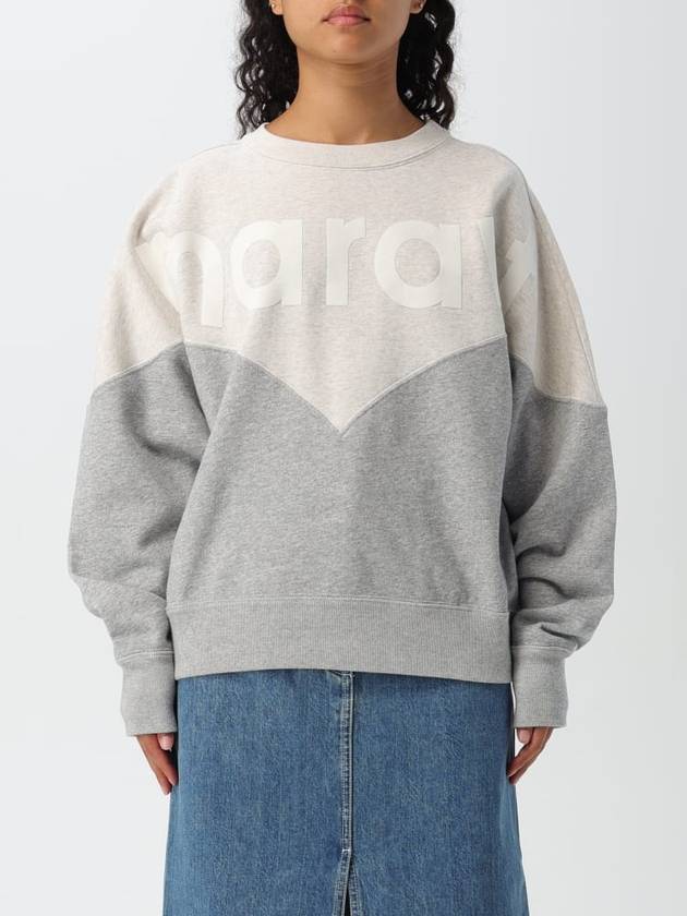 Houston Two-Tone Logo Cotton Sweatshirt Ecru Grey - ISABEL MARANT - BALAAN 2