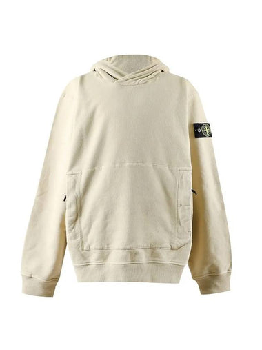 Waffen Patch Cotton Fleece Hoodie Ivory - STONE ISLAND - BALAAN 1