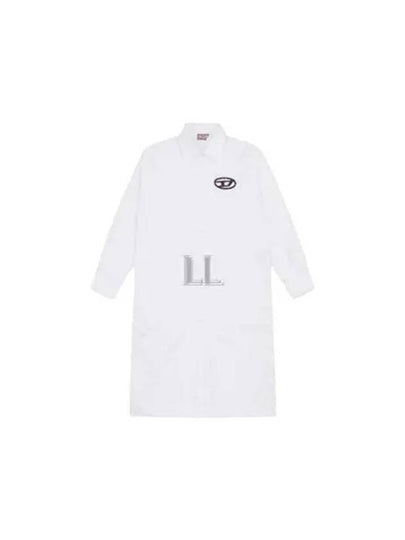 Rune D logo Embroidery Shirt Midi Dress White - DIESEL - BALAAN 2