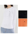 Embroidered Logo Pony Cable Knit Top Black - POLO RALPH LAUREN - BALAAN 2