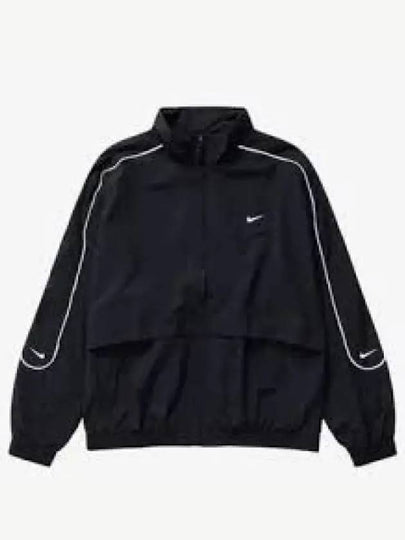 NSW Solo Swoosh Woven Track Jacket Black - NIKE - BALAAN 2