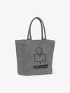 Yenky Logo Washed Cotton Tote Bag Grey - ISABEL MARANT - BALAAN 3