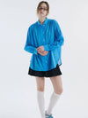 Mini collar shirring Asa cotton shirt blue 0112 - VOYONN - BALAAN 5