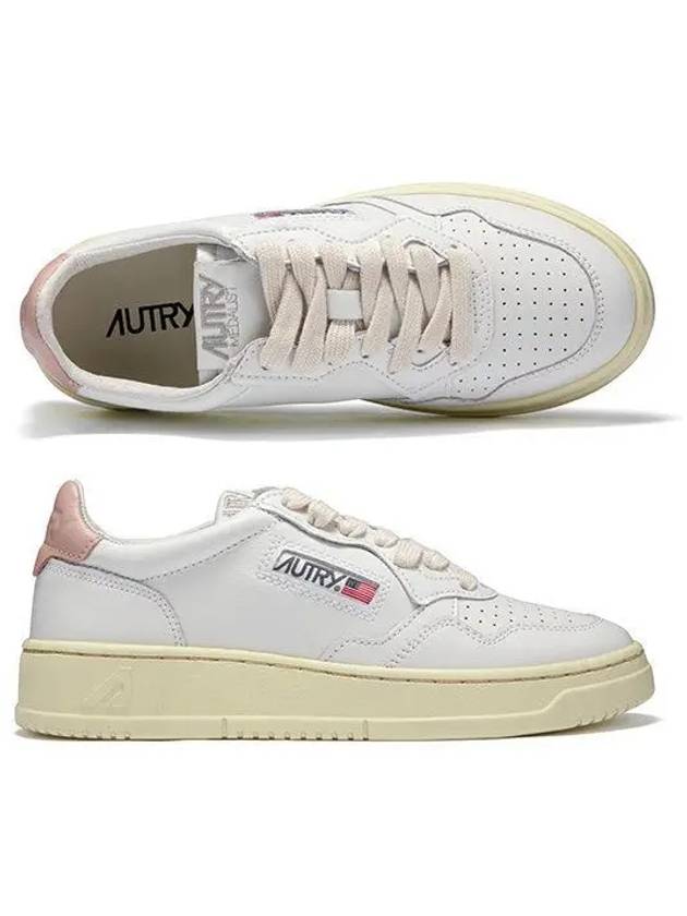 Medalist Pink Tab Leather Low Top Sneakers White - AUTRY - BALAAN 2