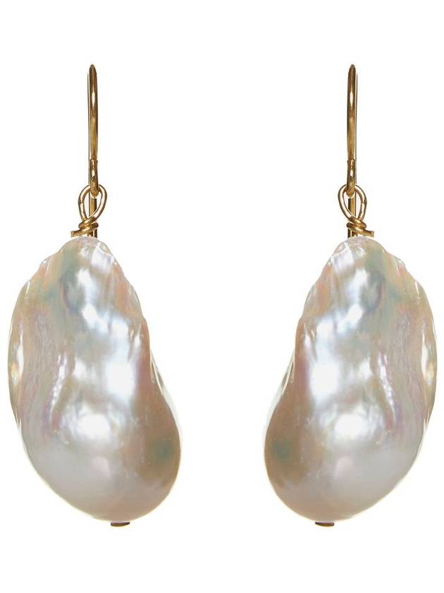 Pearl Detail Drop Earrings White Gold - JIL SANDER - BALAAN 2