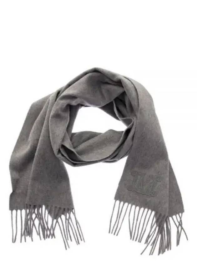 Wsdalia Logo Fringe Cashmere Muffler Grey - MAX MARA - BALAAN 2