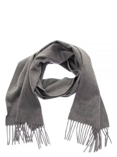 Wsdalia Logo Fringe Cashmere Muffler Grey - MAX MARA - BALAAN 2