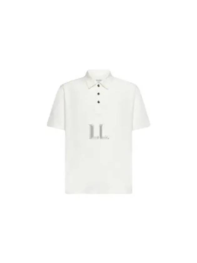 Cotton Short Sleeve Polo Shirt Dove - BOTTEGA VENETA - BALAAN 2