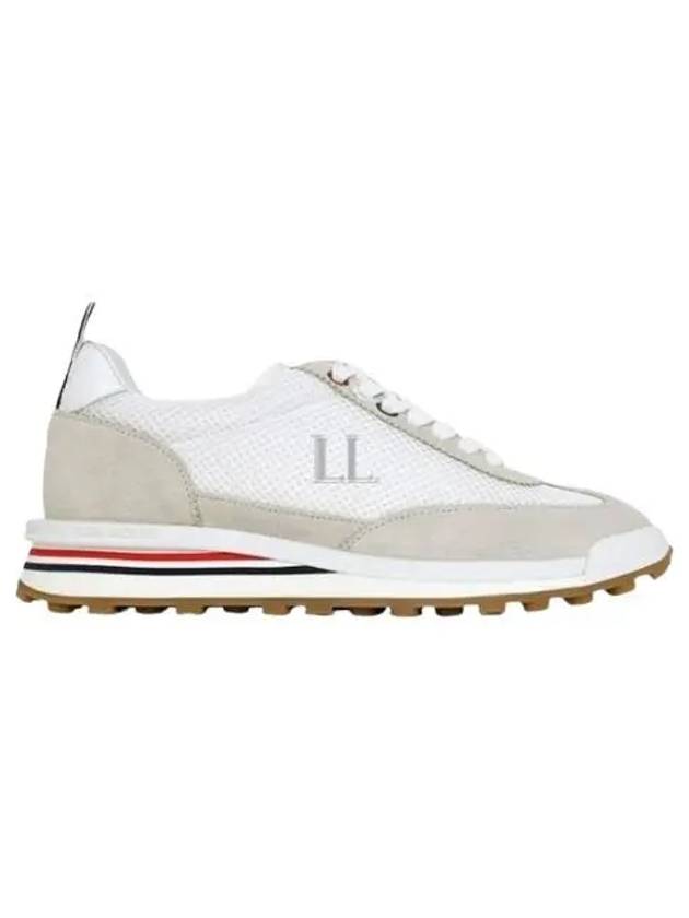 Thom Women Browne Nylon Tech Runner Low Top Sneakers Grey White - THOM BROWNE - BALAAN 2