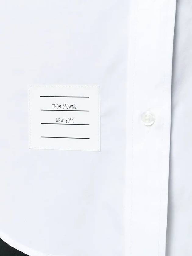 Women's Point Collar Poplin Short Dress White - THOM BROWNE - BALAAN 4