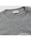 Logo Cashmere Crew Neck Knit Top Dark Grey Melange - MONCLER - BALAAN 6