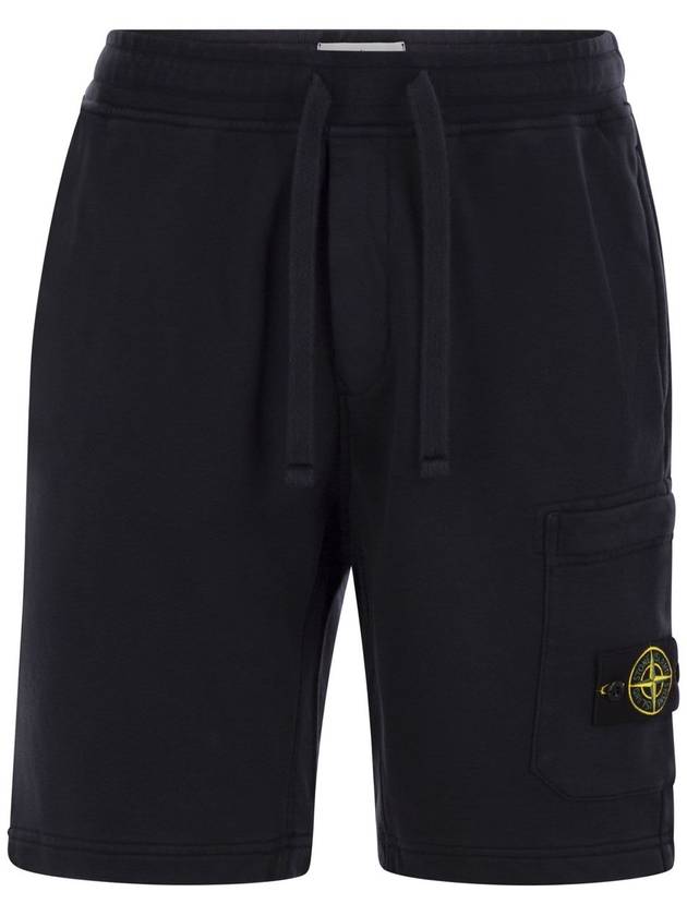 Cargo bermuda shorts with pockets and drawstring waistband - STONE ISLAND - BALAAN 1