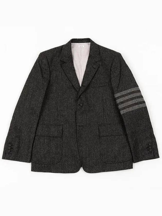 Donegal Tweed 4 Bar Single Breasted Blazer Jacket Grey - THOM BROWNE - BALAAN 2