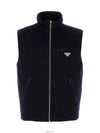 Triangle Logo Cashmere Down Vest Navy - PRADA - BALAAN 2